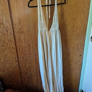 Cream Halter Maxi Dress